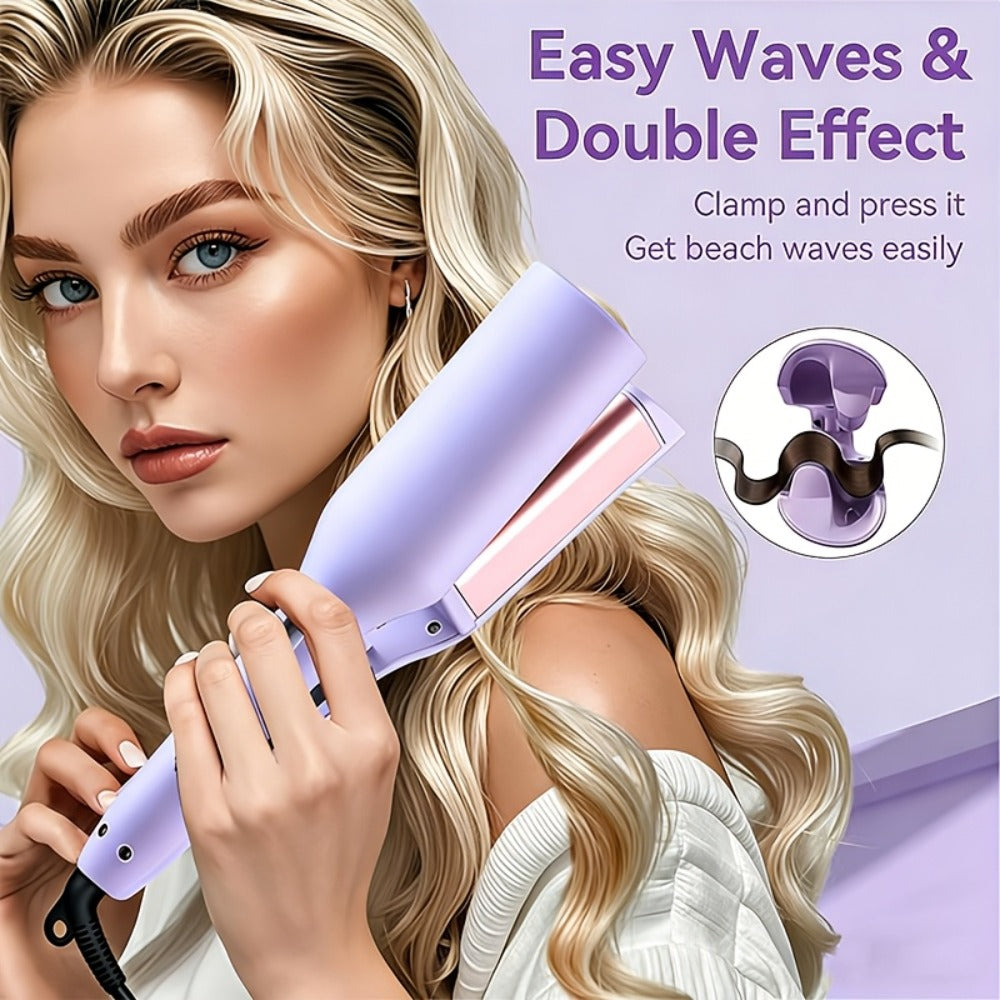 Professional Hair Salon Curling Iron. 32Mm Wave Curling Iron, Designed for Hair Enthusiasts And Stylists to Easily Create Perfect Waves And Deep Curls, Long-Lasting V Deep Curls, Anti-Scald with Safe Temp Control, Gifts for Her, Mother'S Day Gifts