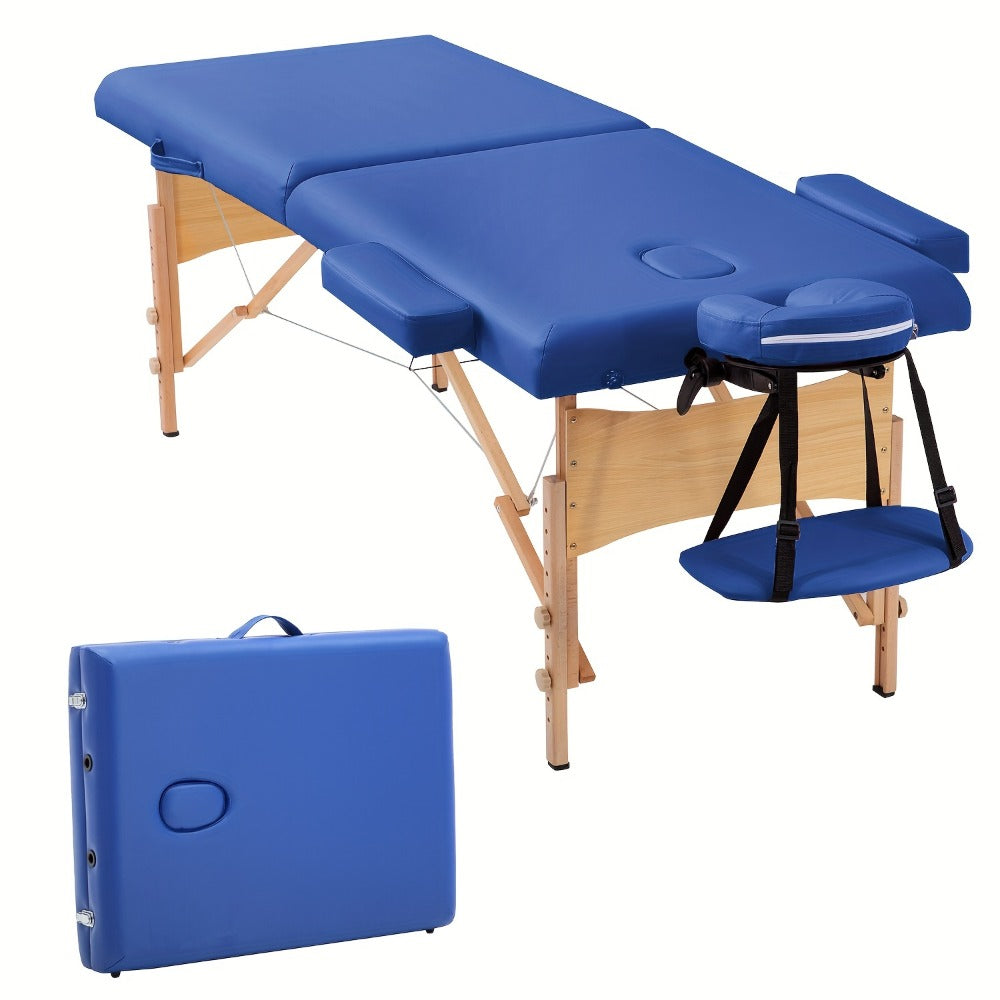 2 Fold Massage Table Portable Massage Bed Lash Spa Bed Tattoo Face Cradle Bed Adjustable with Bag