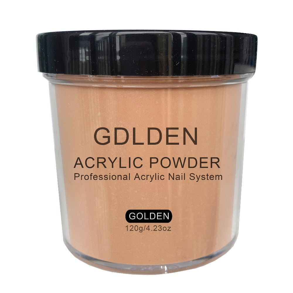 A Kit for Acrylic Nail Powder Featuring 4 Ounces of Glitter in Cool Pink, Golden, And Natural Tones, Suitable for Extensions, Sculpting, And 3D Designs. It Is Free of Formaldehyde, Does Not Require a Lamp, And Comes in a Durable Container Or Box