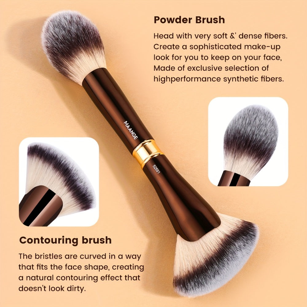 MAANGE 8pcs Double-ended Makeup Brushes + Storage Box High-end Makeup Tools Double-ended Foundation Brush Blush Brush Contour Brush Multi-function Makeup Brush Suitable for Facial Makeup Women's Beauty Tools Daily Travel Commuting Women's Gifts, Professio
