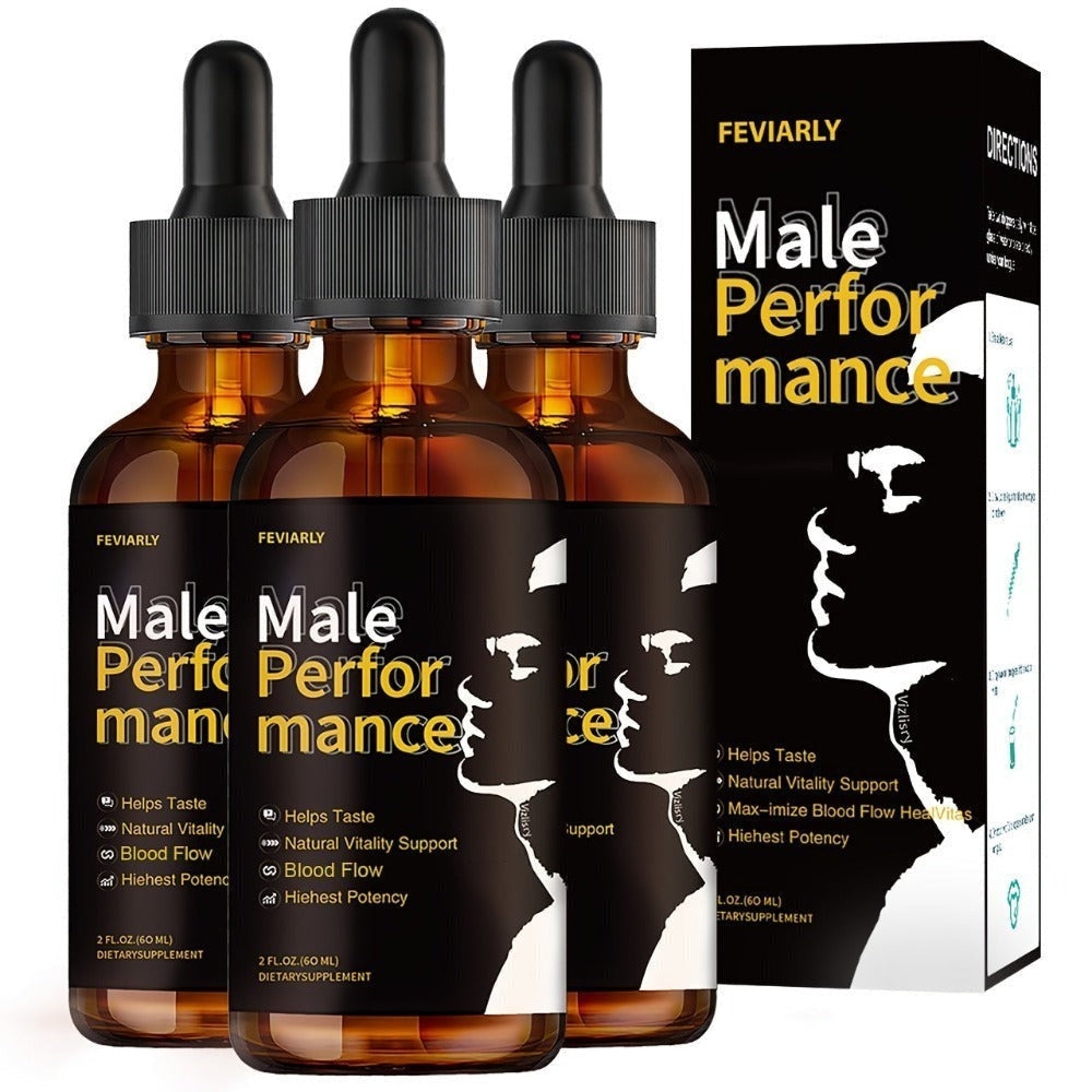 Men's PerforMance Drops, Clean Formula, No Chemical Additives, Circulatory Support, with Shila, Black Maca, Longiack Root And L-Arginine, Vitality And Wellness, Herbal Extract, Gentle And Non-irritating, Rock Stiff.