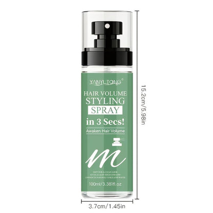 Hair Volumizing Spray 100ml Lightweight Oil-Free Texturizing Long-Lasting Lift Hold Moisturizing Hydrating Gentle Non-Irritating Fast-Acting Styling Spray for Fine Flat Soft Hair Men Women