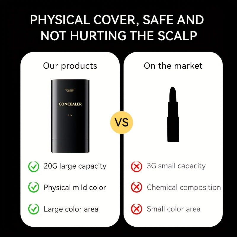 CONCEALA Hair Dye Stick with Built-in Comb - Easy Twist Applicator, Waterproof & Sweatproof, Long-Lasting Color, Covers Gray, Includes Plant-Based Squalane, Perfect for On-the-Go Touch-Ups, 3 Shades Available