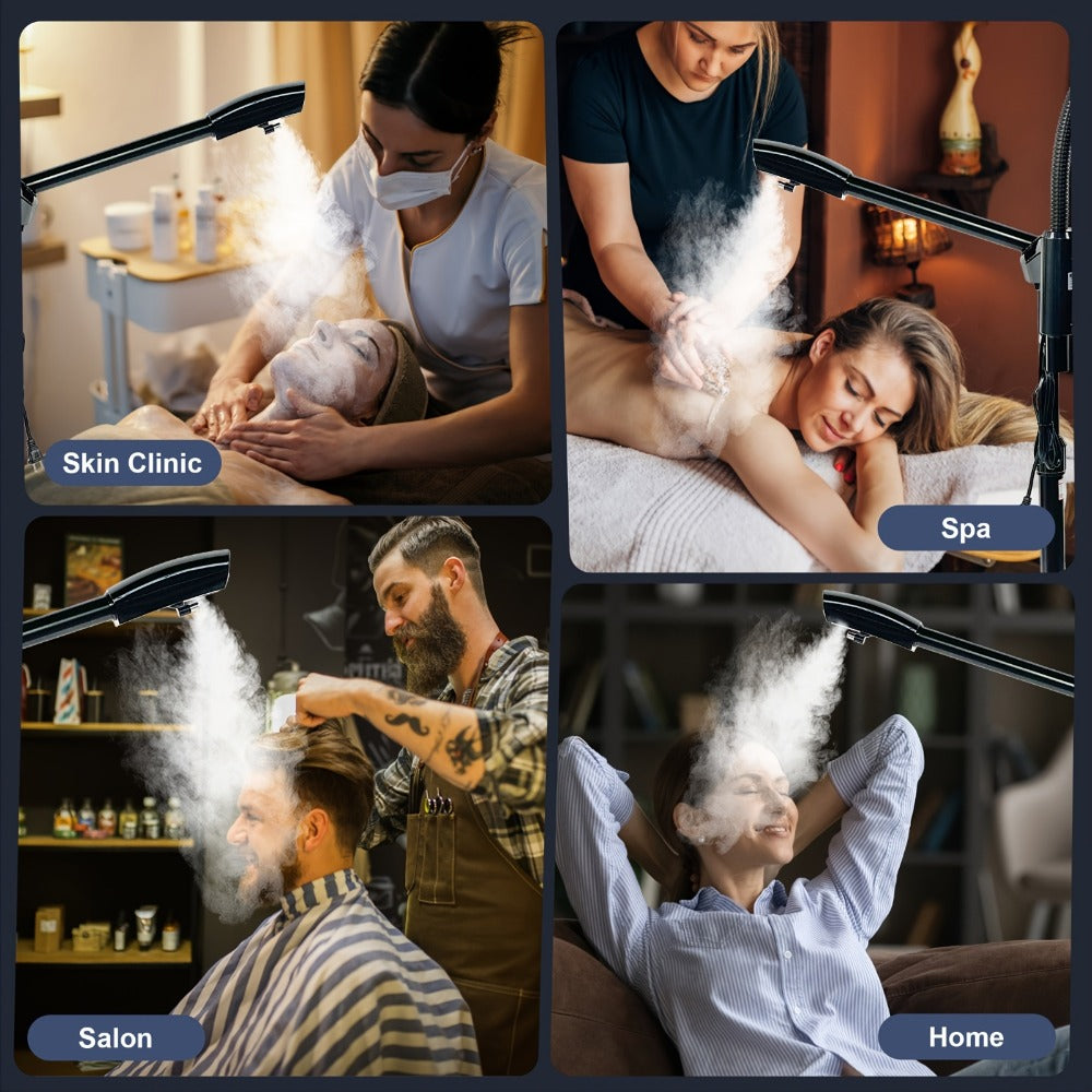 Professional Facial Steamer, 2-In-1 Ozone Facial Steamer on Wheels with 3X Magnifying Lamp, Time Preset Function Design for Face Sauna Spa Personal Care Use at Home, Valentine'S Gifts, Valentine'S Day Gift for Her