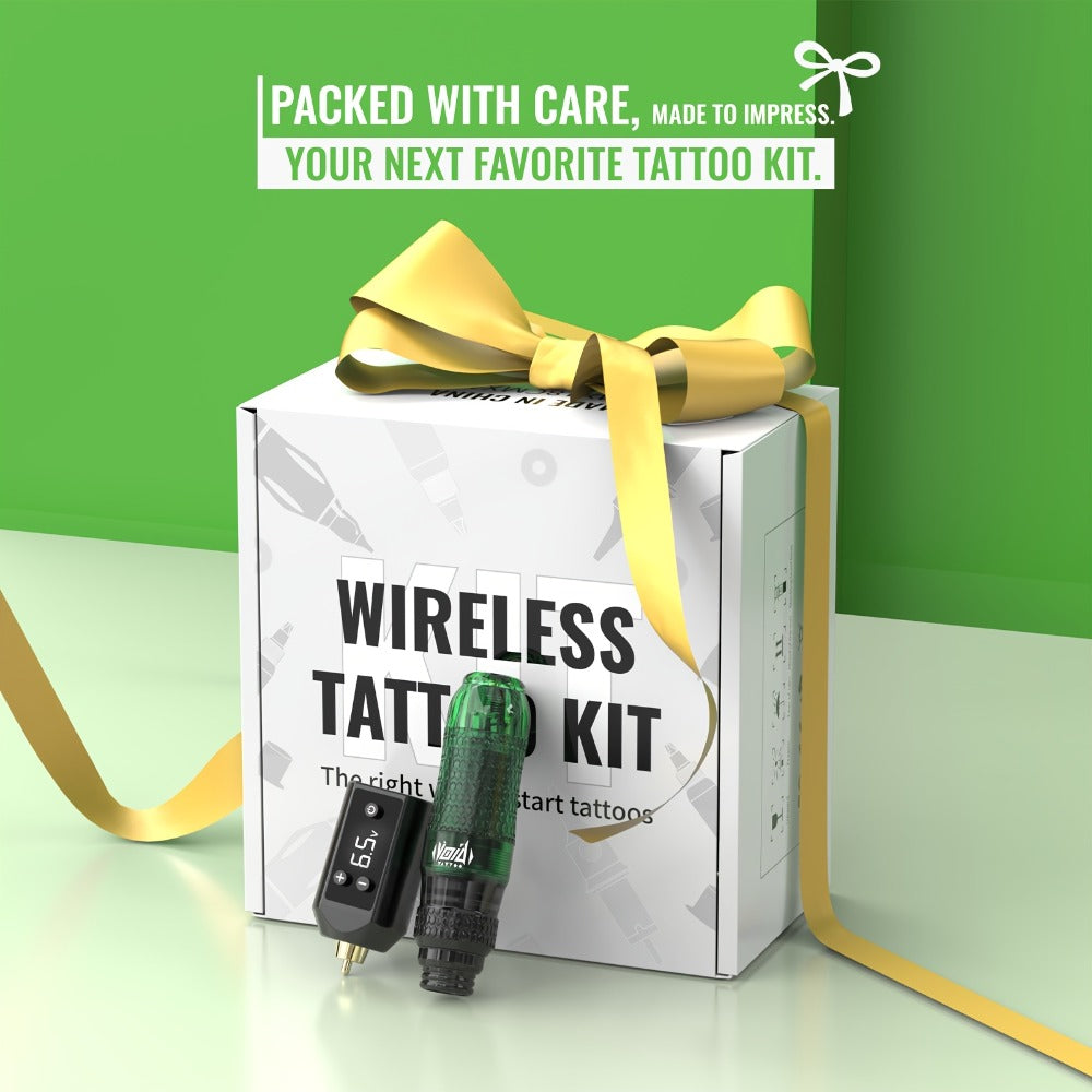 VOID Wireless Tattoo Kit 1200Mah - Non-Slip Dual-Color Grip Pen Set, Comes with 10 Cartridges And 5 Ink Shades, Ideal for Novices, Kick Off The New Year with Artistic Expression