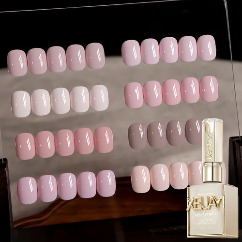 Gel Nail Polish Set 8 Colors Semi Permanent Soak Off LED Manicure Kit - 0.51oz Each Nail Art DIY Home Salon Gel Polish Kit Gift for Women Gentle Pink Shades