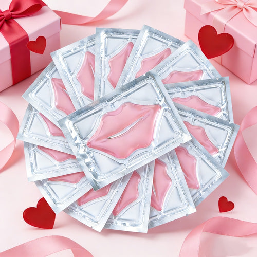 Lip Mask 50pcs Crystal Pink Moisturizing Deeply Hydrating Lip Patches for Dull Dry Lips Plumping Pink Fresh Look Gift for Women Mothers Bulk Gift Set