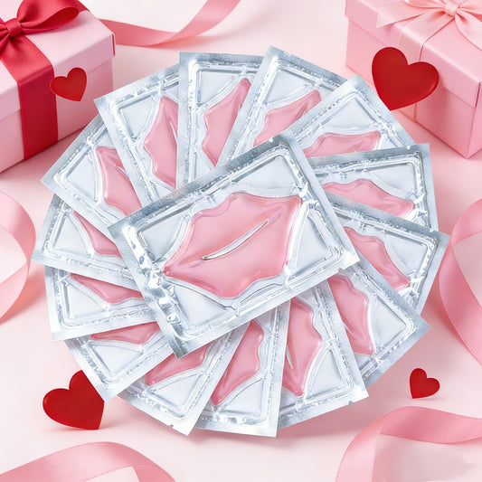 Lip Mask 50pcs Crystal Pink Moisturizing Deeply Hydrating Lip Patches for Dull Dry Lips Plumping Pink Fresh Look Gift for Women Mothers Bulk Gift Set