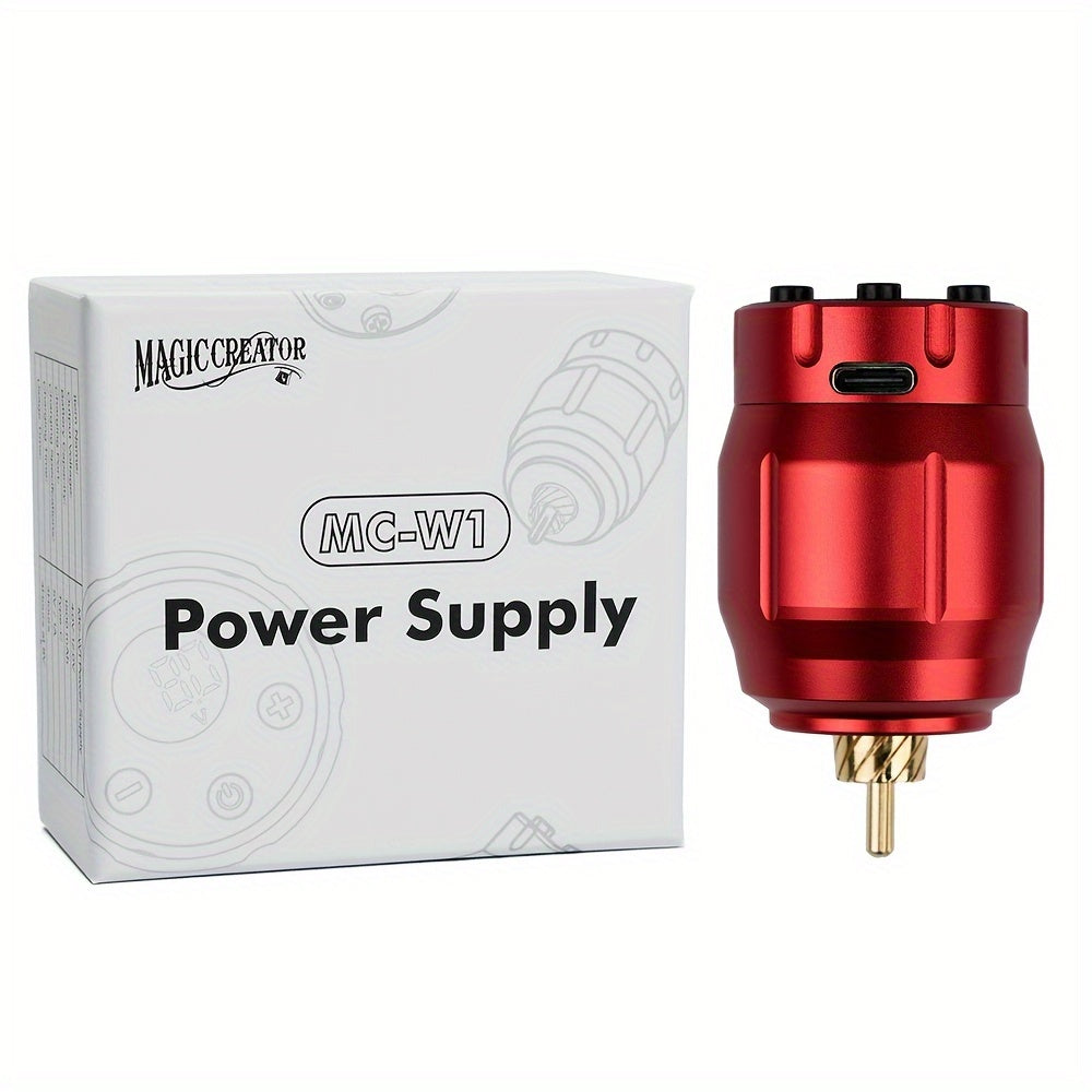 Wireless Tattoo Power Supply — Portable Rechargeable Battery Pack, LED Digital Display, RCA Connector, Compatible with Rotary Tattoo Machines & PMU Devices, 4 Colors