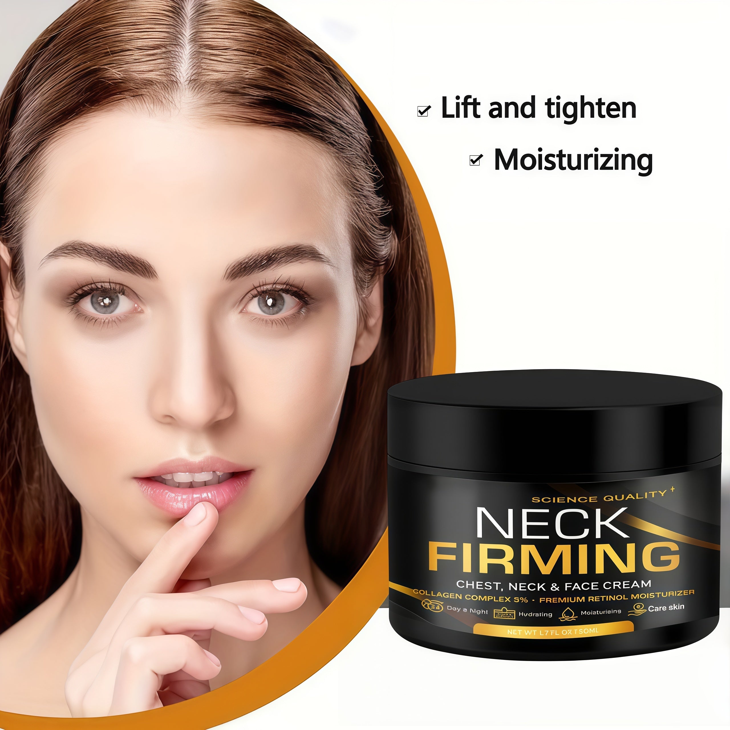 1.69oz Advanced Retinol Neck Firming Cream Suitable for Skin Types - Collagen & Hyaluronic Acid, Night Cream for Face, Chest & Neck, Day/Night Moisturizer for Lifting, Hydration & Firming Gel