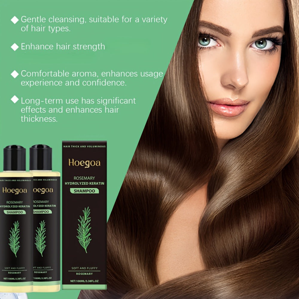Rosemary Shampoo 2-Pack - Rosemary Extract Vitamin C Vitamin E & Keratin Formula, Deep Cleansing Moisturizing Strengthening Hair Care, Smooth Shiny Frizz-Free Results for Women & Men, Holiday Gift Set