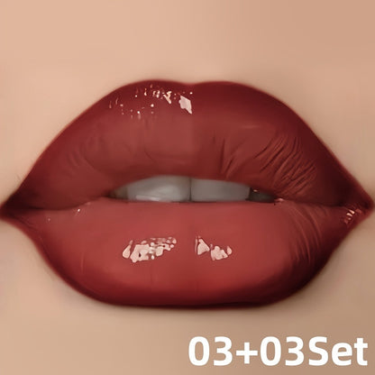 Lip Gloss & Lip Liner Set Hydrating Water-Gloss Dewy Finish - 3D Precision Contour Moisturizing Matte Liner Versatile Everyday Glam Lip Makeup Duo