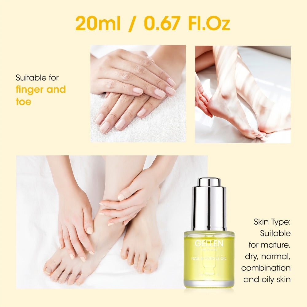 Gellen Cuticle Oil For Nails 0.68oz Nail Oil Cuticle Nail Care Moisturizer Nourishing Oil, New Year/ Christmas Gift For Women