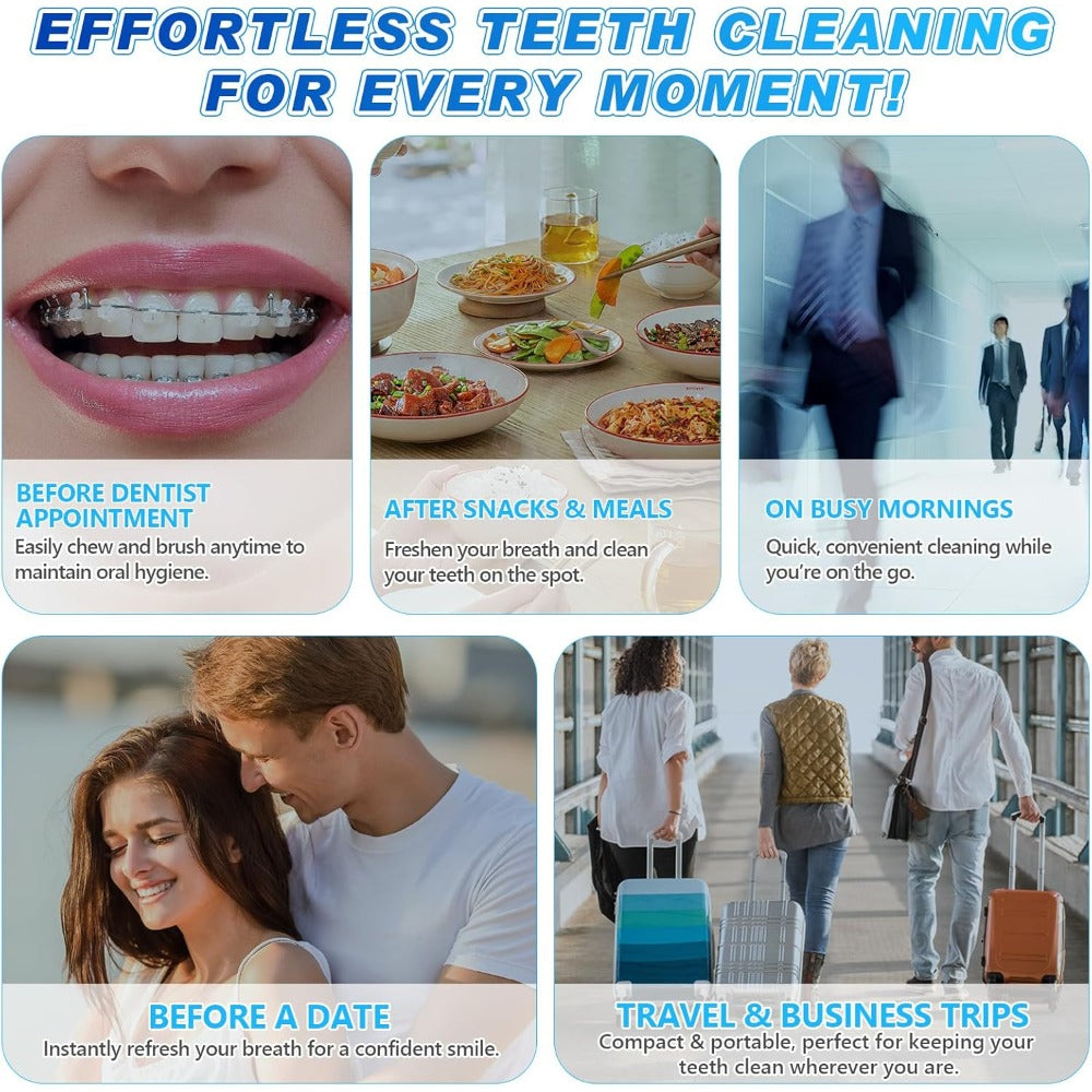 60PCS*2, Large Capacity, Teeth Refreshing Mouthwash Tablets, Gentle Care Oral, Minty Fresh, On The Go.Clean Breath Anywhere, Hygiene Fresh Clean Portable Teeth Cleaning Mouthwash Tablets, Toothpaste Tablets, Good Gifts.