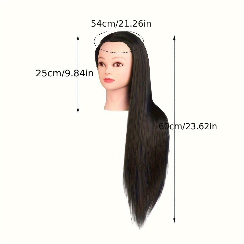Mannequin Head for Hair Styling Braiding Practice Adult Cosmetology Manikin Head Real Hair Makeup Display Salon Training Tool Brown Blonde Beginner Professional