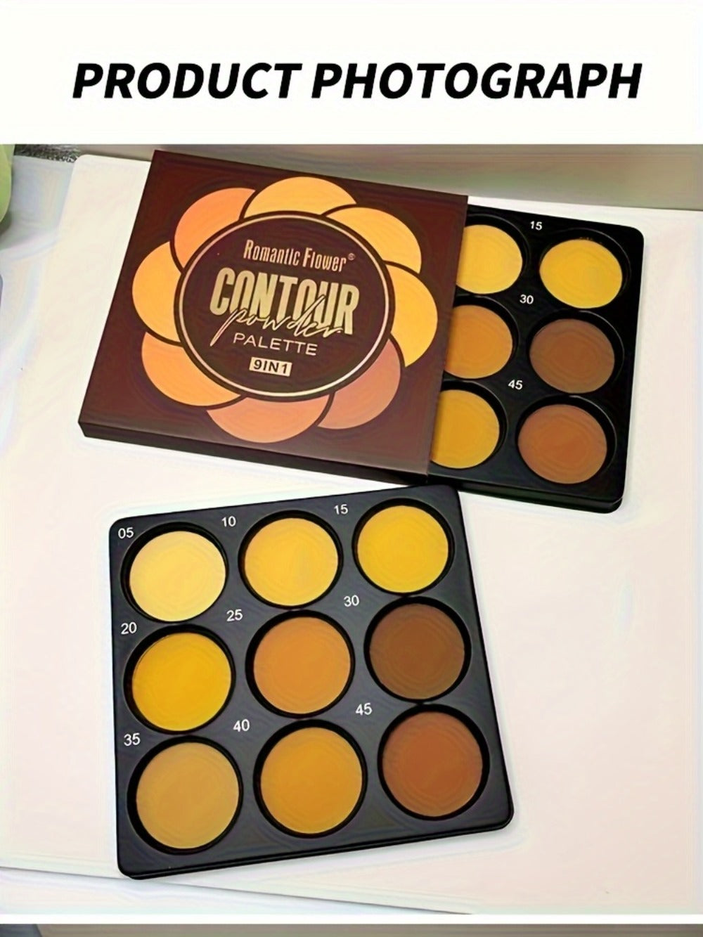 Contour and Concealer Palette 9 Colors Matte Waterproof Oil Control 3D Natural Makeup Effect Eyeshadow Foundation for All Skin Types