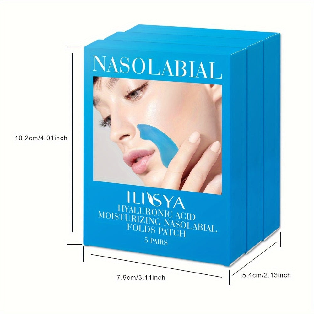 ILISYA 3 Boxes, Hyaluronic Acid Laugh Line Sticker, Collagen Nose Line Sticker with Lifting And Tightening Effect, Law Line Sticker, Supplement Collagen, Increase Skin Elasticity, Make Smile More Confident, Discount Pack, Daily Skin Care Good