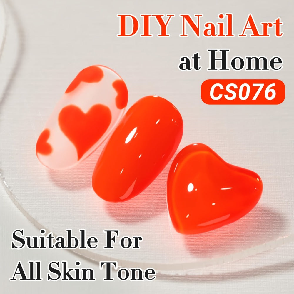 MISS MISIDY 0. 54Oz Neon Orange Gel Polish Translucent Neutral Natural Milky 16Ml Jelly Polish Art at Home (CS076)