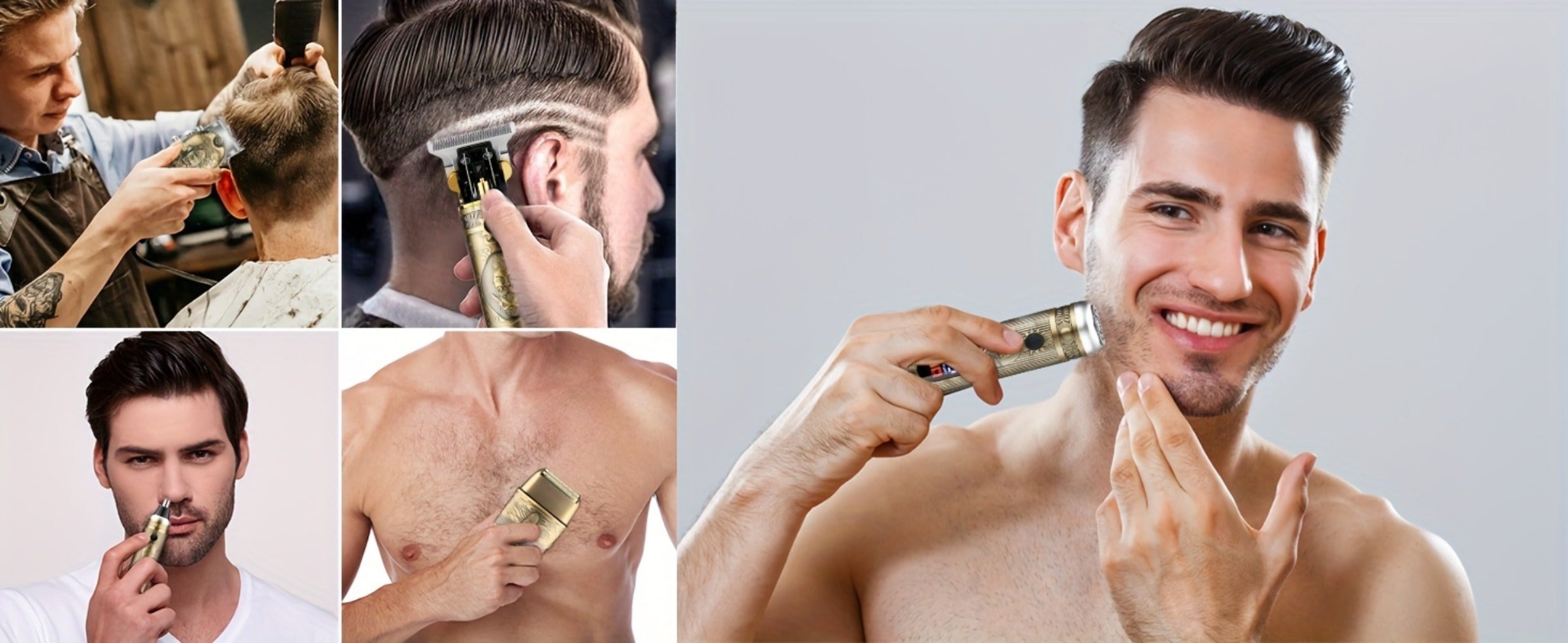 [Professional Hair Clippers] GSKY Men's Professional Hair Clippers & Trimmers | T-Blade Trimmer, Nose Hair Trimmer, Electric Razor with LCD Display, USB Rechargeable, Ergonomic Design for Hair Cutting & Grooming