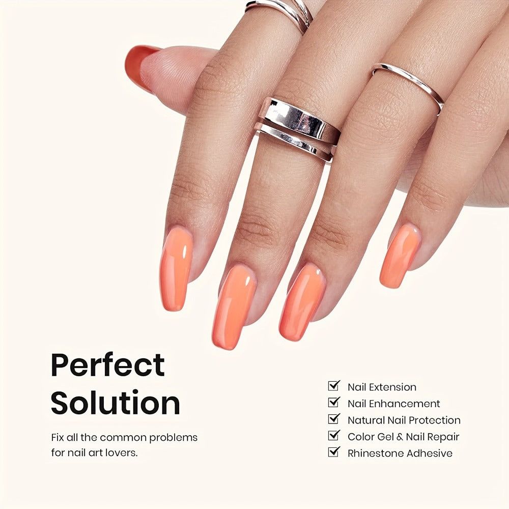 5in 1 Builder Gel Nail Kit: Clear Nail Builder Gel with Primer 0.51oz Builder Nail Gel for Nail Strengthening Gel with Nail Brush And Nail Repair Nail Extension Gel Kit Beginner Set for Home DIY