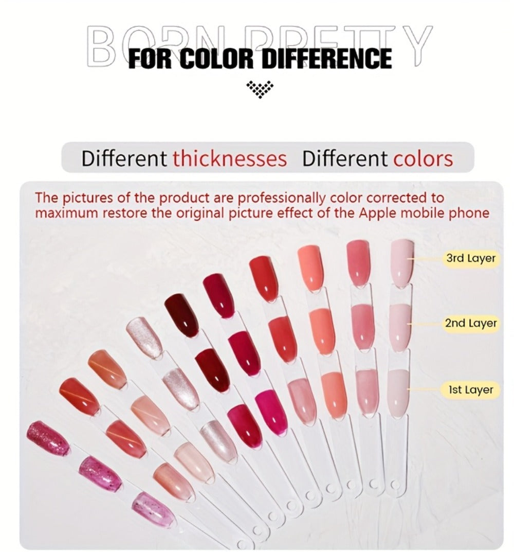 BORN PRETTY 0.34oz 6pcs 9D Polaris Cat Magnetic Gel Nail Polish Glass Water Light Semi-Permanent Soak Off LED Enamels Varnish