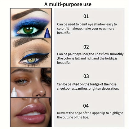 Eyeliner Pen Set 12 Pcs 2-in-1 Color Eye Shadow & Eyeliner – Waterproof Sweat-Resistant Long Lasting with Pencil Sharpener, Squalane Formula, Perfect Makeup Gift