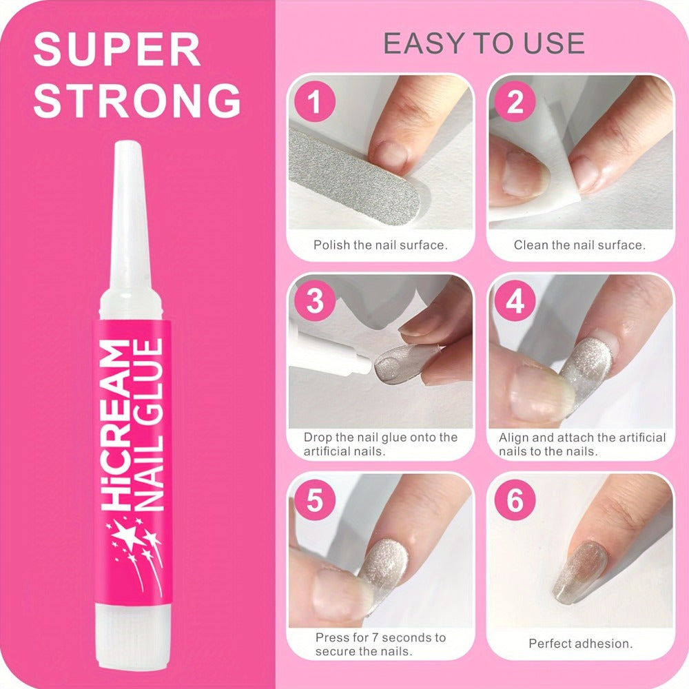 14pcs Quick-Dry Nail Glue, A Total Of 1.28oz, Super Strong Nail Glue 12pcs Of 0.07oz & 2pcs Of 0.24oz, for Acrylic & Fake Nails, Long-lasting, No Lamp Required, Super Strong Nail Glue for Press-Ons & Rhinestones, for Nail Salon Home DIY, Nail Salon