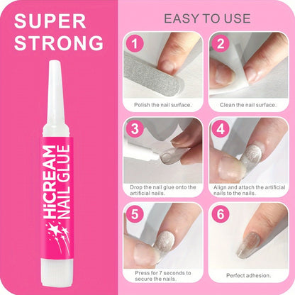 Acrylic Nail Glue Set 14 Pcs No Lamp Quick Dry Super Strong Bond — 12×2ml + 2×7ml Bulk Pack for Press On Nails, Fake Nails, Rhinestones & Nail Art Repair | Long-Lasting DIY & Salon Adhesive for Women