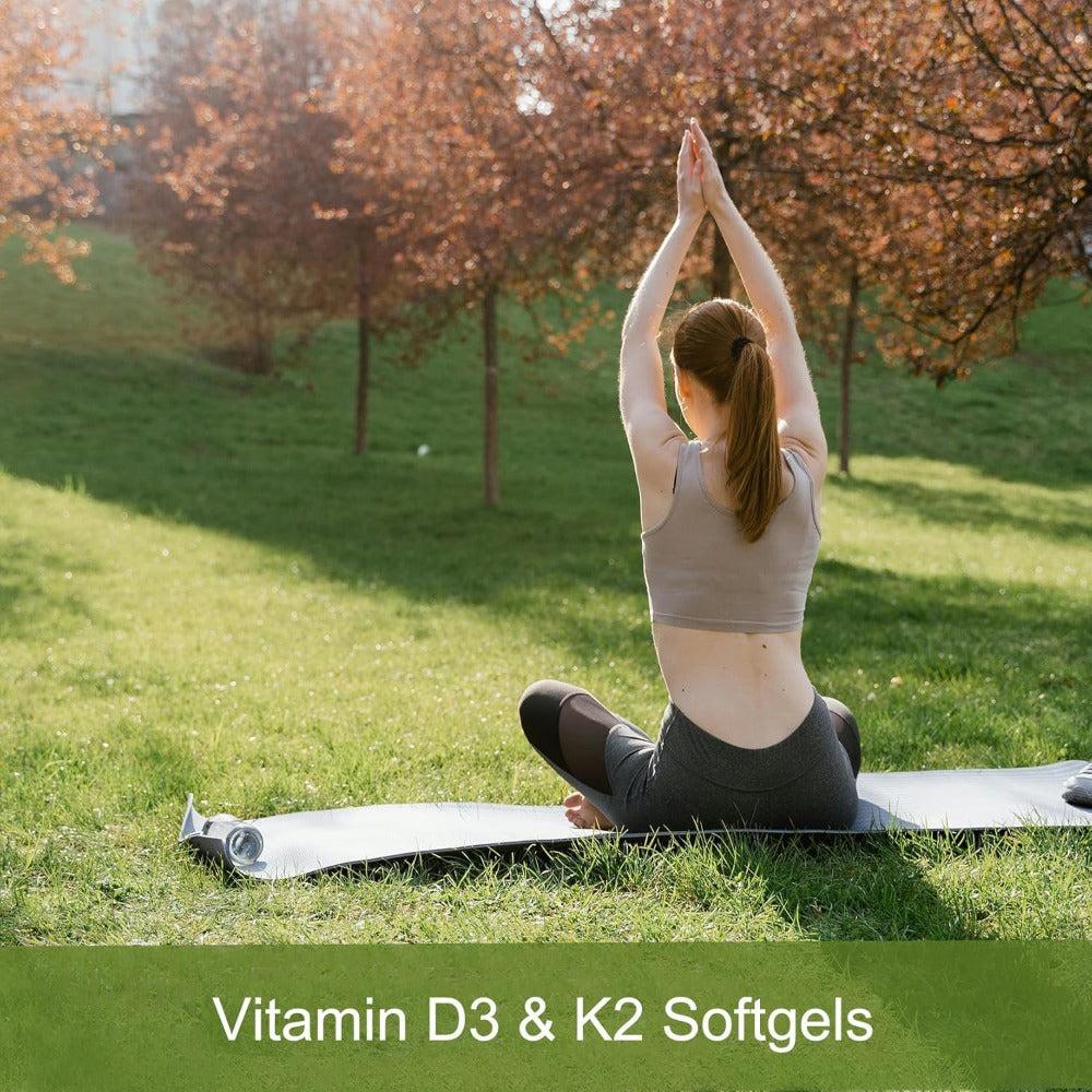 Vitamin K2 D3 Supplement, 10, 000 IU Vitamin D3 + 200 mcg Vitamin K2 MK7, Supports Bone, Immune Health, and Overall Vitality, 300 Softgels with Extra Virgin Coconut Oil