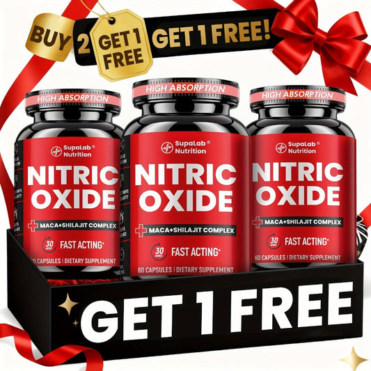 Purchase Two And Receive One at No Cost with This Nitric Oxide Supplement Designed for Men'S And Focus. It Includes a Health Vitality Capsule Featuring L-Arginine And L-Citrulline Beetroot Formula