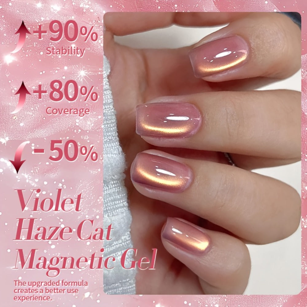 BORN PRETTY 0.34oz Nude Golden Glitter Cat Magnetic Gel Nail Polish with Ultra Shine in Two Colors, Semi-Permanent Gel Nail Supplies