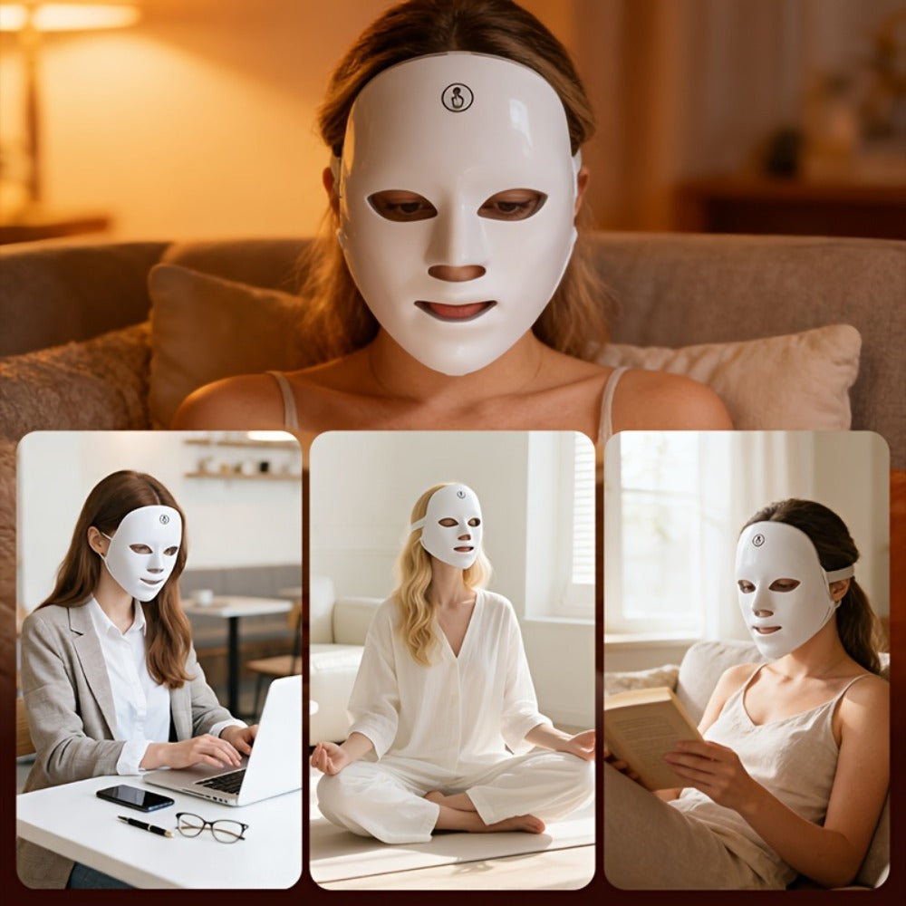 Ideal Holiday Gift, 7-Color LED Light Skincare Device, Multifunctional Home Beauty Tool, Facial Available, Ideal For Personal Care And As A Gift For Mother'S Day Or Girlfriend