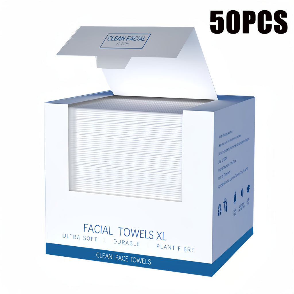 10.24*11.81inch 50/150pcs Disposable Facial Towels, Ultra-Soft, Unscented Cleansing Wipes for Skin Cleaning, Suitable for All Skin Types, Multi-Purpose Makeup Remover And Thick Cleansing Towels -- 50 Sheets Per Box.