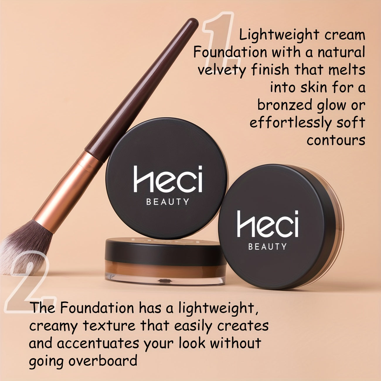 Matte Velvet Foundation Cream (for Medium to Dark), Nourishing Non-Caking Foundation-Full Coverage, Long Lasting Controls Oil & Waterproof, Pore-less, Smudge-proof, Not Easy to Remove, 0.7oz BIG Volume Flawless Cream Bronzer Makeup