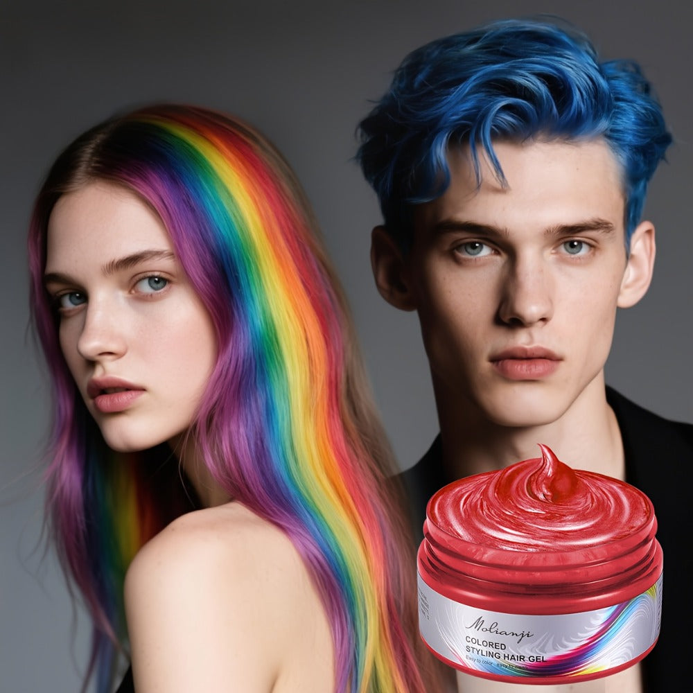 Temporary Hair Dye Color Wax 3.53oz — Non-Damaging Easy Wash Hair Color for Halloween, Carnival & Festival Styling, Mixable Shades, Natural Hold Not Stiff, 9 Colors
