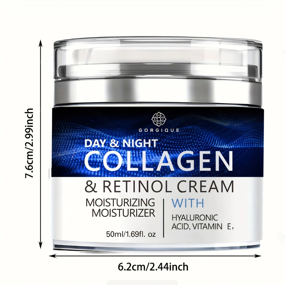 1.69fl.oz Collagen Face Cream with Retinol & Hyaluronic Acid, Day & Night Skin Care Facial Moisturizer, Daily Facial Moisturizer for Women/Men's Face, Deeply Moisturizing | Nourishing Formula, GORGIQUE, Perfect Halloween, Easter, Christmas Gift