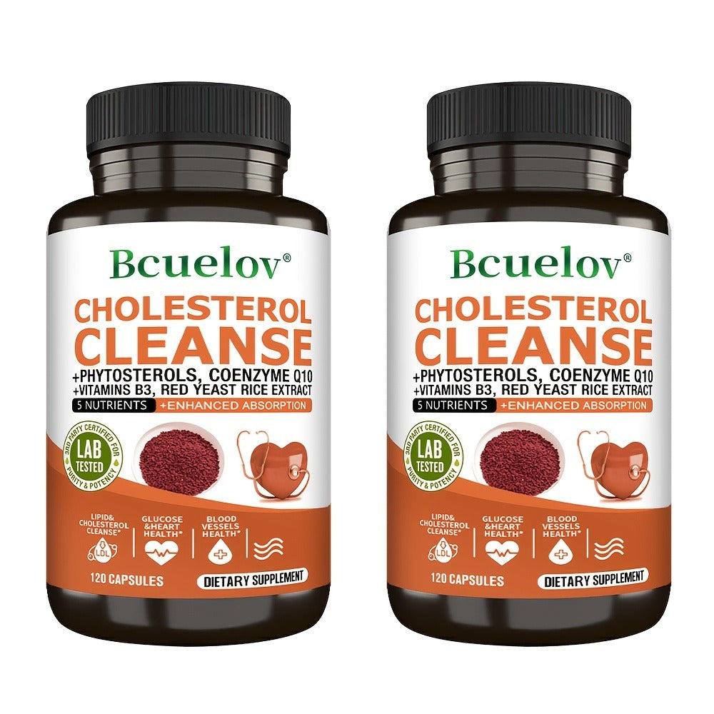 Cholesterol Health Supplement - Contains Phytosterols, Coenzyme Q10, And Red Yeast Rice Extract to Support Heart Health - 120 Capsules