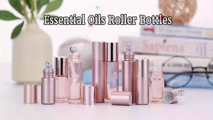 Essential Oil Roller Bottles 28-Pack – 10ml Refillable Glass Roll-On Perfume Bottles with Stainless Steel Roller Balls, Caps & Funnel – Leak-Proof Travel Containers for DIY Fragrance & Aromatherapy