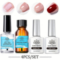 BORN PRETTY 4pcs/Set 0.34oz Super Top Coat And Base Gel Nail Polish for Gel Polish Nail Prep Dehydrator And Nail Primer Semi-permanent Varnish Nail Supplies