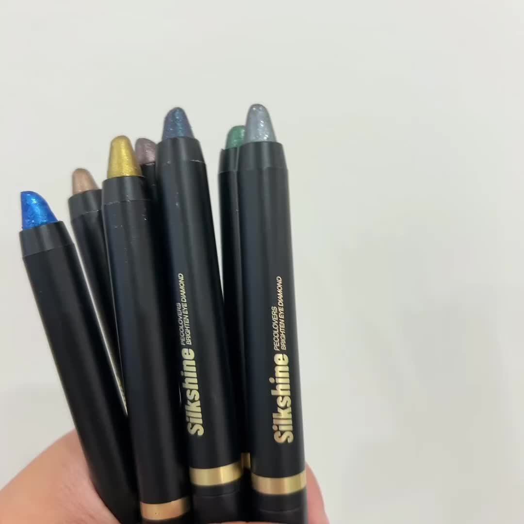 Set of 9 Metallic Eyeshadow Sticks with a Brush, Featuring a Brown Cream Shimmer Crayon, an Eye Brightener Stick, a Highlighter, And an Eyeliner Pen, All Waterproof And Long-Lasting for Makeup