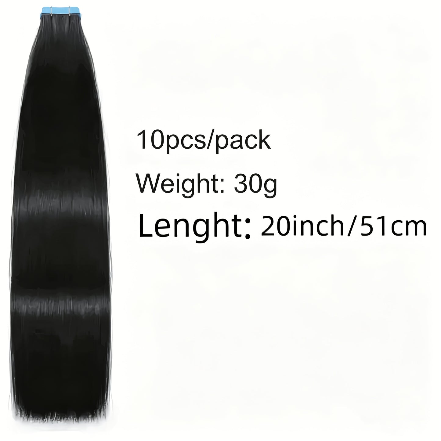 Tape In Hair Extensions Human Hair Straight Natural Black 1B Seamless Skin Weft 10pcs 30g Per Pack 16-24 Inch Women Invisible Blend Volume Length