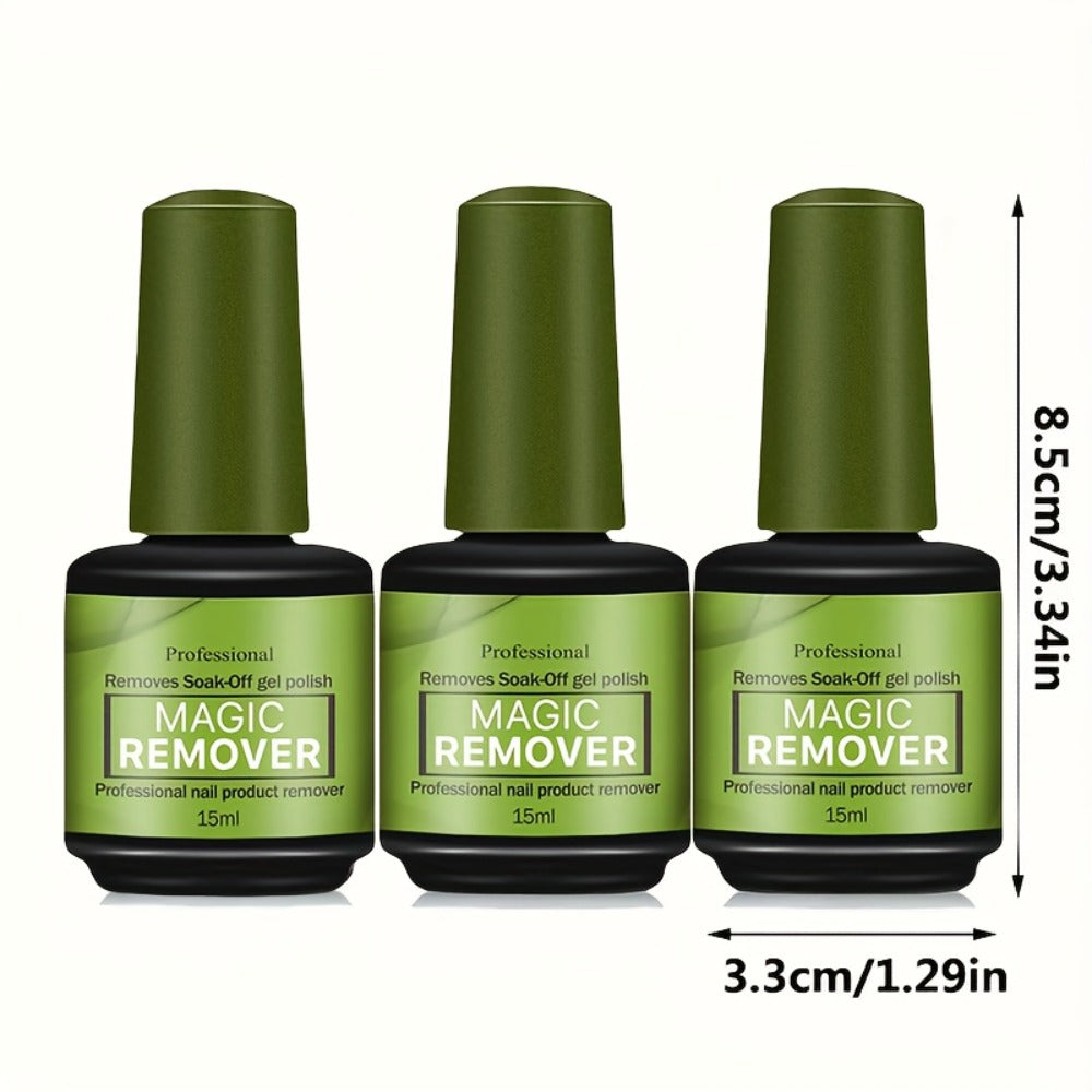 Gel Nail Polish Remover, 3pcs Soak-Off Quick Remover, 2-3 Min Quickly Remover Nail Polish- Nail Polish Remover for Gel Nails, Nail Glue - At Home, Suitable for Nail Salons