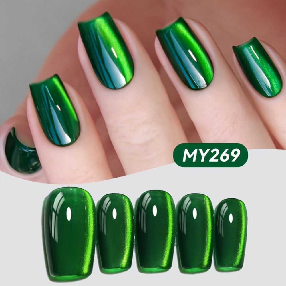 BORN PRETTY 0.34oz Imperial-Green Cat Magnetic Gel LED Soak-Off Gel for DIY Manicure, Long-Lasting, for Women And s