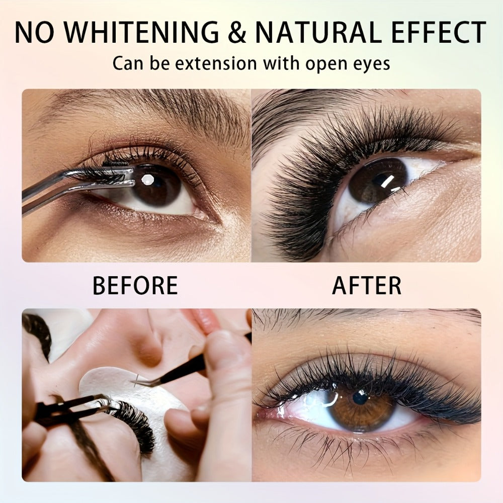 Self-Grafting Eyelash Glue Quick Dry Black Adhesive for Individual Lash Extensions DIY Cluster Application No Smell No Irritation Perfect for Beginner Lash Tech
