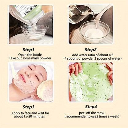 Mint Jelly Mask Powder 12.3oz Fresh Peppermint Hydro Gel Peel-Off Face Mask Professional Spa Moisturizing Hydrating Anti-Wrinkle Facial Skin Care Treatment