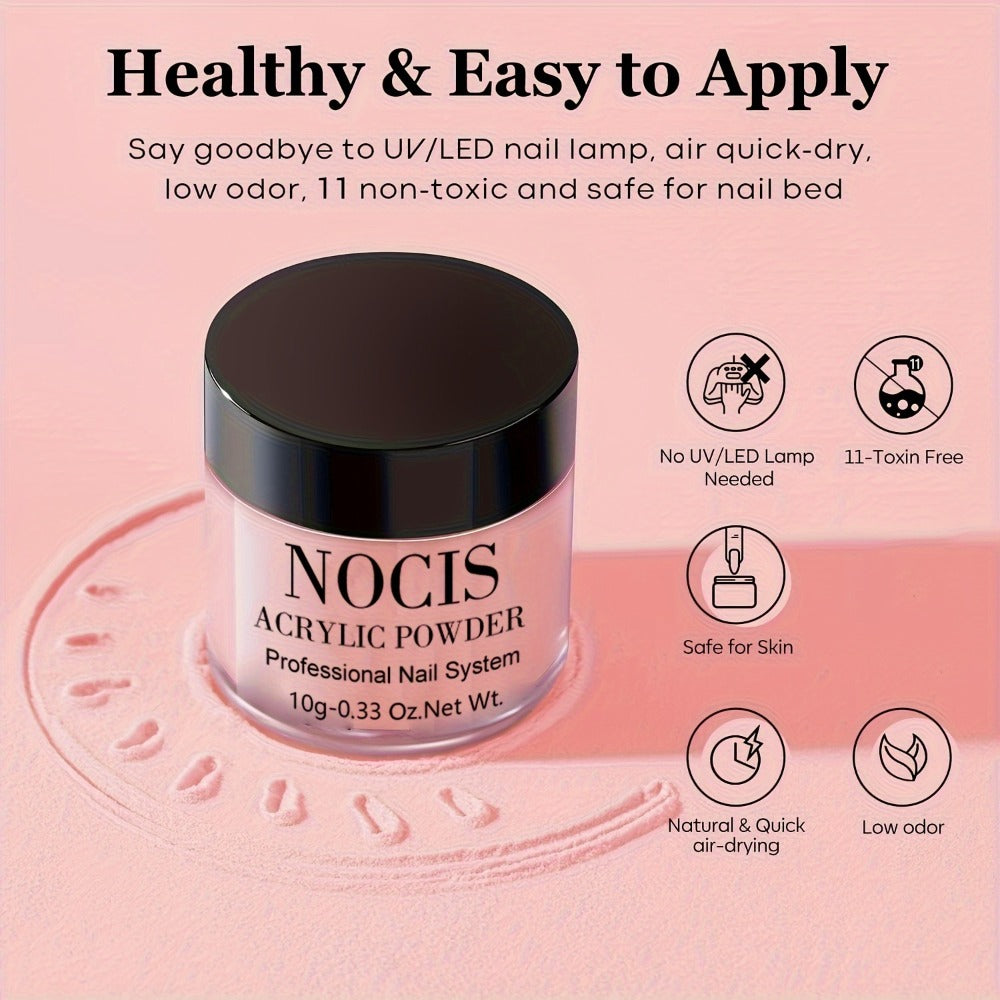 NOCIS Complete Acrylic Nail Kit - White Nude Tones for 3D Art, French Manicure Extensions, All-Season Carving, No-Lamp Needed, Professional Salon-Quality Results, Acrylic Nail Kit