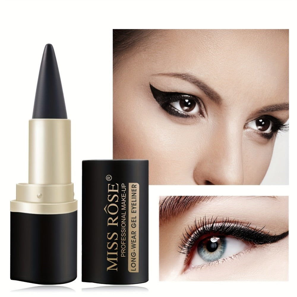 Matte Eyeliner Gel Pencil 3pcs Black Waterproof Long-Lasting Smudge-Proof Creamy Single Tip Eye Liner Sweat-Resistant Gentle Skin Professional Eye Makeup Women
