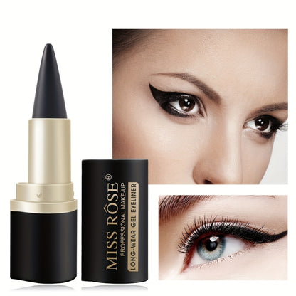 Matte Eyeliner Gel Pencil 3pcs Black Waterproof Long-Lasting Smudge-Proof Creamy Single Tip Eye Liner Sweat-Resistant Gentle Skin Professional Eye Makeup Women