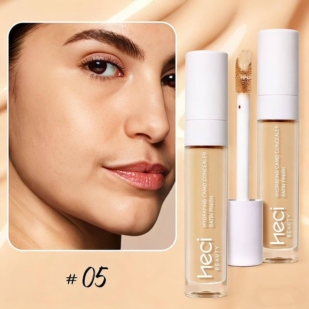 Concealer & Highlighter Set 2 Pcs - Buildable Coverage Liquid Concealer with Contour Stick, Hydrating Pore-Minimizing Long-Lasting Formula for Blemishes & Dark Circles