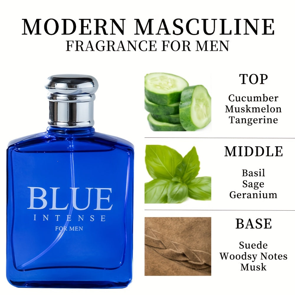 3.4 Oz Men'S Eau De Toilette Spray, With Long-lasting Fragrance, Featuring Scents Of Cucumber, Cantaloupe, And Orange, Perfect For Dates, Daily Use, Parties, And As A Gift8201